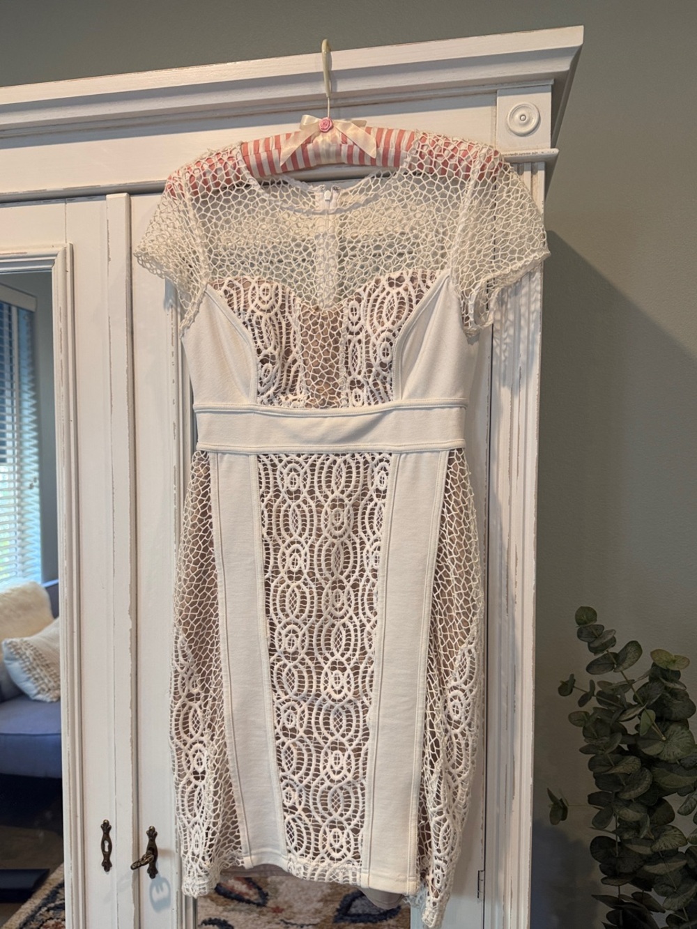 Maeve White Crochet Midi Dress